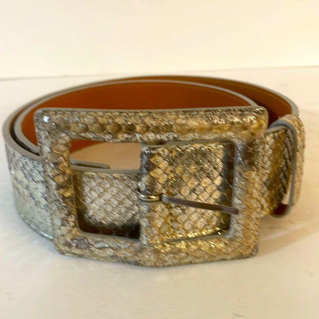 Python Snake Belt Silver 31”